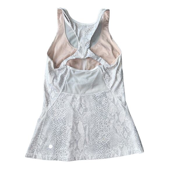 EUC Lululemon Snake Print Tank Top Mesh Gray Women's Size 6 - Picture 2 of 6